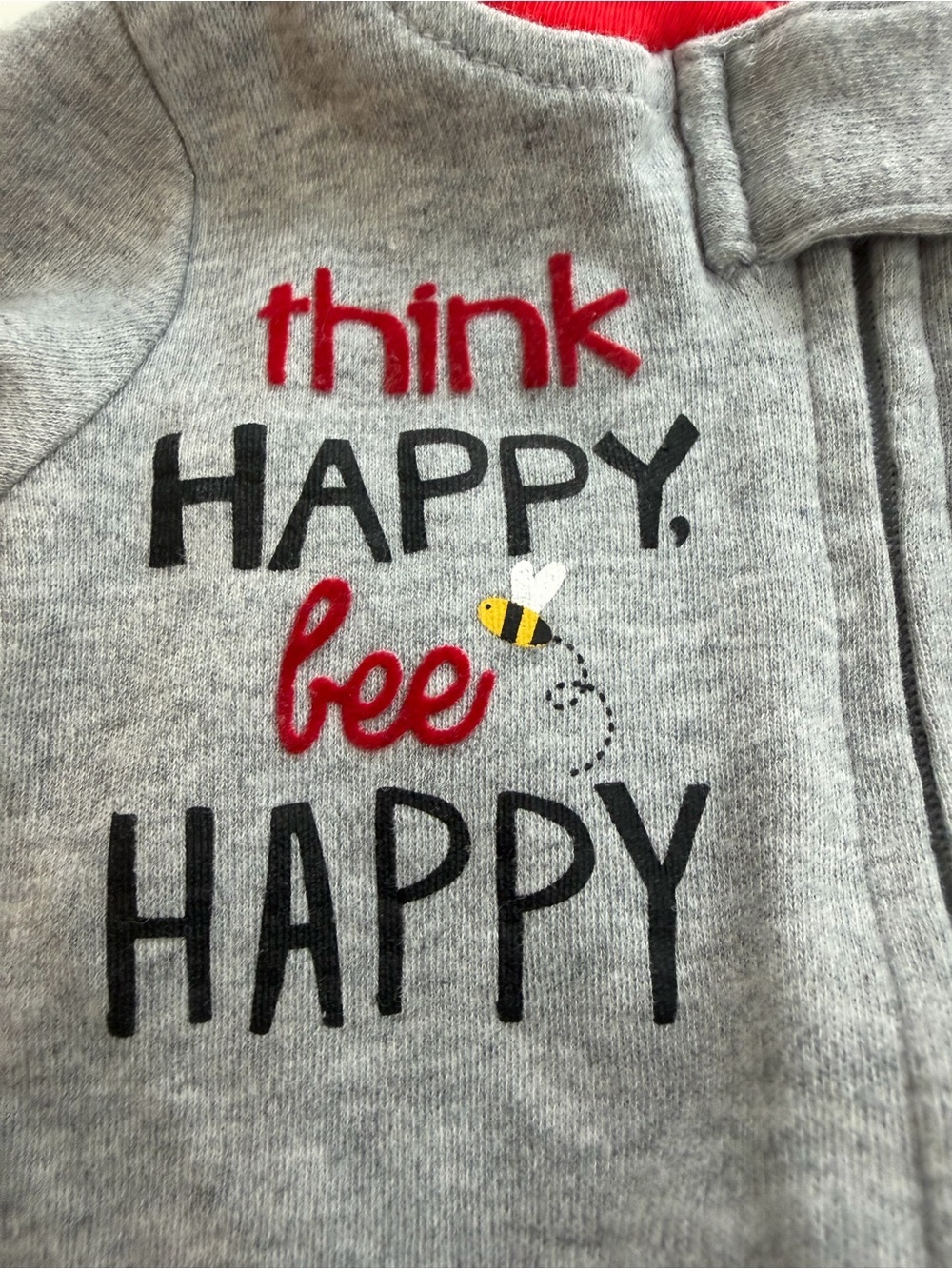 Disney Gray Footed One-Piece with Red Trim and Yellow Pooh Graphic - Picture 3 of 5